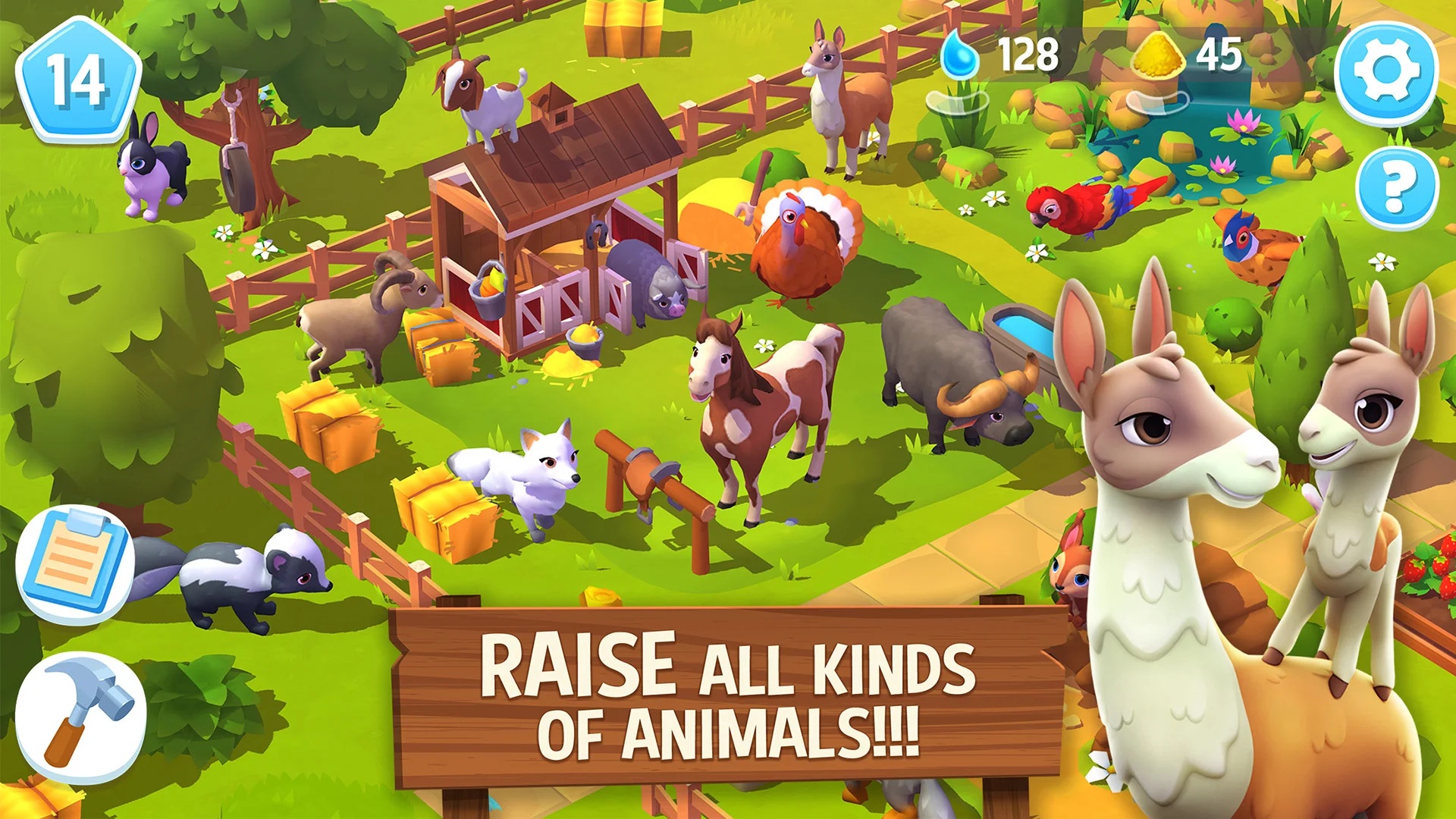 Tải FarmVille 3 MOD APK v1.75.54128 (Vô Hạn Tiền, Xây Nông Trại) 2 Chăm sóc hàng trăm giống vật nuôi