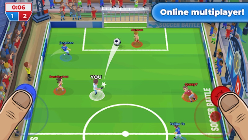 Tải Soccer Battle MOD APK v1.59.2 (Mua Sắm Miễn Phí) 2 Trận bóng 3v3 có nhịp độ liên tục
